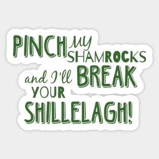 Don't Pinch My Shamrocks St Patrick's Day Funny Sticker